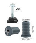 Hosrivae Ultimate Starlink Cable Routing Kit With Six Thick Silicone Grommets, Nifty Drill Bits, And Thirty Secure Wall Clamps For A Super Neat Home Or RV Setup That Looks Awesome. 45mm gray silicone grommet, 30-pack clamp and screw