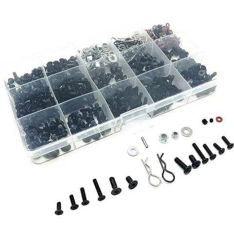 Universal RC Screw Kit And Fastener Set 537 Pieces For Cars Trucks And Crawlers Beefed Up Heavy Duty Stainless Steel Hardware Upgrades Precision Screws And Fasteners For Reliable Long Lasting Build in organizer box