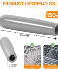 Close-up of 150 Pcs Dishwasher Rack Prong Repair Caps Anti Slip End Tips For Tines, Durable PVC Protectors Gray Finish