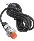 M18 Inductive Proximity Sensor Switch With 8mm Sensing Distance, 12 To 24V DC, 3 Wire PNP Normally Closed, Cylindrical Detector