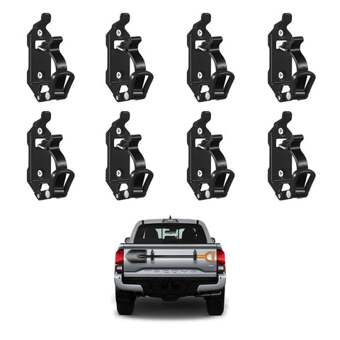 Eight Piece Shovel Mount For Roof Rack Heavy Duty Clamp Kit Bracket With Quick Release For Trucks And Overlanding Gear Off Road Accessories Fits 0.67 To 1.57 Inch Diameter with truck rear view