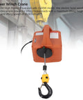 Heavy Duty Electric Hoist Winch 660 LB Capacity With 1500W Motor For Garage Use, 25 Foot Lift Height And Fast Speed Plus Us Plug Power, wire hook and orange motor.