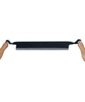 Rugged Straight Draw Shave Tool Featuring A Beefed Up 10 Inch High Carbon Steel Blade with wooden grips for log peeling.