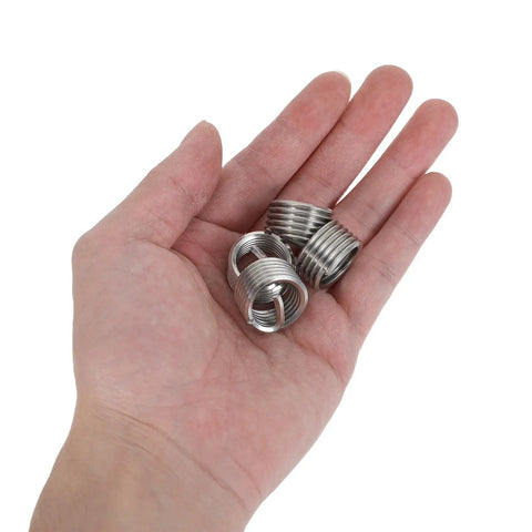 10 Pcs M18 X 2.5 X 2D Stainless Steel Thread Inserts Kit For Fixing Damaged Threads In Auto, Machinery, And Home DIY Projects, Durable Wire Thread Inserts For Quick And Strong Heavy Duty Thread Restoration, hand-held inserts