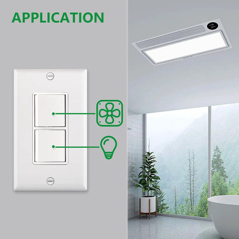 2 Pack Combo Rocker Switch And Duplex Outlet With Wall Plate Included 15 Amp 120V Single Pole Light Switch Receptacle UL Listed
