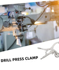 Rock Solid Adjustable Drill Press Locking Clamp Vise Built Tough As Nails For Woodworking And Metal Projects With Quick Adjustments and Iron Grip.