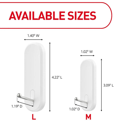 Medium Wire Hooks Value Pack With 7 Hooks And 12 Strips Damage Free Organization No Tools Needed Holds Up To 3 Lbs Per Hook Ideal For Walls Cabinets Doors White