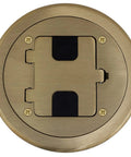 Preassembled Flange Cover And Leveling Ring For Floor Boxes Poured In Concrete With 15A 125V Outlet Included Brass Fits RF400 Floor Box