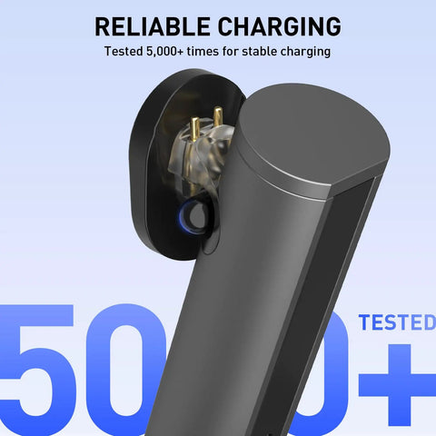 Aluminum Charging Stand For Ray-Ban Meta Smart Glasses Portable Dock with reliability tested 5000+ times, close-up view.