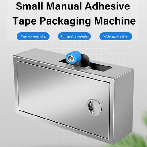 Cool Manual Automatic Carton Sealer With Smooth Wheel And Adjustable Clip For Household Textile Retail Packaging shown from the side.