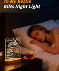Best Friend 3D Illusion Lamp Night Light With Warm White Glow And Sweet How Special You Are To Me Message on bedside table