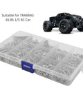 RC Car Screw Kit 451Pcs Stainless Steel Fastener Set For One Fifth Scale 6S 8S RC Cars And Trucks with clear storage box