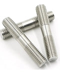 Three M6/M8 304 stainless steel double-ended bolts with threaded ends, 30mm length.