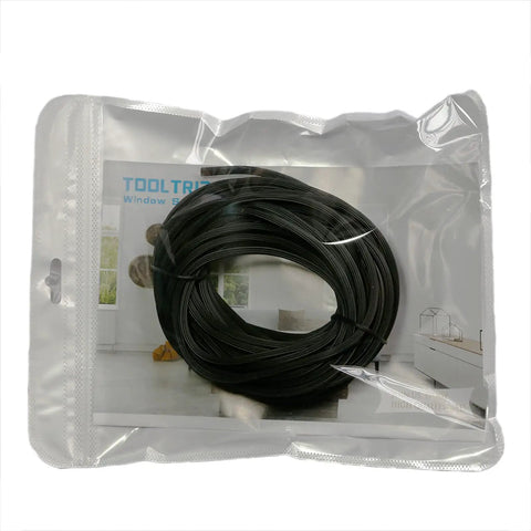 Window Screen Spline 0.125 Inch By 100 Foot Black Retainer For Securing Screen Mesh In Frames, packaged roll in clear bag