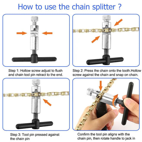 Beast Mode Bike Chain Tool And Chain Breaker For Easy Rusty Chain Cutting Universal 6-12 Speed Compatibility usage instructions