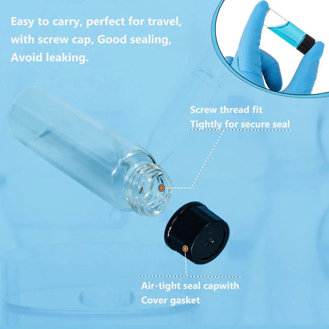 Premium 8ML Clear Borosilicate Glass Vials With Tight Screw Caps Totally Leakproof Lab Grade Storage Bottles For Beauty And Science Work Solid 20 Pack Hustle Ready For Your Daily Grind showing screw cap and vial detail.