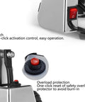 Close-up of Electric Grain Grinder And Powder Mill For Herbs Coffee Beans And Cereals 110V with overload protection switch.