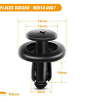 Close-up of an 8mm clip from Push Type Retainer Fastener Kit For Subaru Vehicles With 100 Pcs 7mm 8mm 10mm Clips And Rivets