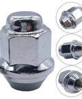 Chrome Lug Nuts Set For Kia And Hyundai Vehicles Featuring High Strength Steel Wheel Stud Bolt Kit With Rust Proof Finish Perfect Match For Forte Optima Soul Spectra Models To Upgrade Aftermarket Wheels, chrome lug nut