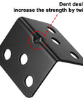 Heavy Duty Stainless Steel L Shape Corner Braces Kit With 100 Pieces And 600 Screws for wood shelves, close-up of dent design.