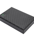 Plug And Play 10400mAh Ups Battery Backup For Routers And Modems, sleek black design with power indicators, compact size.