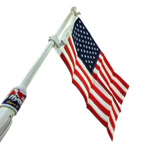Saltwater Ready American Flag With Pole For Boat Rod Holder Tough PVC Flag Flyer Built To Ride High Winds And Rough Seas