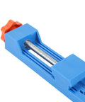 Get That Perfect Cut With This Adjustable Circular Saw Guide showing blue guide with orange knob for secure saw mounting.