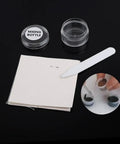 No Heat Liquid Leather Scratch Repair Kit for Car Seats and Furniture Quick Easy Fix showing mixing bottle and tool