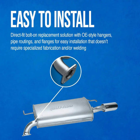 Exhaust Muffler For Chevrolet Equinox 2010 2017 And Newer Models Stainless Steel With Spun Locked Heads Easy Bolt On Installation