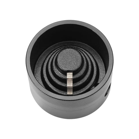 Top view of Reamer Attachment For M-18 FUEL Compact Band Saw Conduit Reamer, detailed insert showing reaming tool accessory