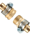 Skimsklo Heavy Duty 3/4 Inch Garden Hose Repair Kit Fixes Crushed Ends And Leakproof Male Female Water Connector Set For Outdoor Lawn Care Yard Work brass hose coupler with clamps