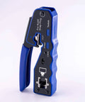 RJ45 Pass Through Crimp Tool For Cat5 Cat5e Cat6 Cat6a And Cat7 Shielded Mod Plugs 8P8C Built In Pass Through Blade Compact Design Easy Cable Termination