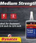 Blue Medium Strength Threadlocker For Metal Fasteners 8.5 Oz Bottle Two Pack Removable With Hand Tools on product packaging