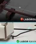 Comparison of 18-inch vs. 29-inch Heavy Duty 29 Inch Furniture Lifter Tool With Lengthening Metal Rods and Stackable Raise Blocks.