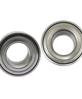 Rear Wheel Bearing Set 1 Pair For Jeep Grand Cherokee 2011 Through 2021, Dodge Durango 2011 Through 2019, Mercedes Benz ML GL GLE Series 2012 Through 2016 Ready To Roll Fits 510116 GRW25 WB000050, showing two silver steel bearings, front view.