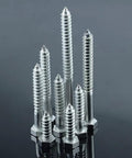 Beefy Heavy Duty 3/8 By 1-1/4 Inch Lag Screws With Flat Washers In 304 Stainless Steel 18/8 For Decks And Wood Projects full view