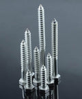 Half Inch By Two And Half Inch Hex Head Lag Screws With Flat Washers Eight Sets In 304 Stainless Steel 18 8 Partial Thread