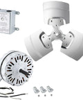 Replacement Attic Fan Motor Kit With 1100 RPM 1/10 HP 120V, 27 Inch Lead Wire and 58033 Thermostat, visible components