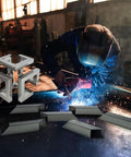 Stainless Steel Welding Practice Kit With Coupons For MIG TIG Arc Gas Welding in use, featuring 9.4 inch metal practice plates.