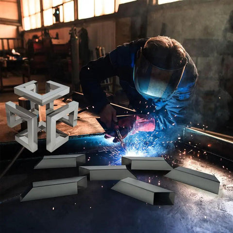 Stainless Steel Welding Practice Kit With Coupons For MIG TIG Arc Gas Welding in use, featuring 9.4 inch metal practice plates.