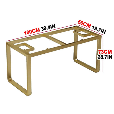 Badass Durable Heavy Duty Steel Table Legs With Adjustable Leveling Feet, Industrial Mid Century Modern Bench Supports, Top Shelf Diy Desk Kitchen Stand Kit, gold finish.