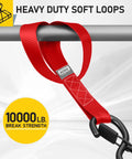 Heavy Duty Soft Loop Anchors Pack Of 6 For Tie Down Straps And Ratchet Hooks 1.5 Inch By 17 Inch, 10,000 Pound Break Strength