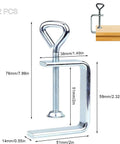 Two Pack Heavy Duty Woodworking C Clamps With Wide Jaw 2 Inch Capacity For Edge And Desk Bench Dog Holes Stainless Steel Welding Grade Clamps Ideal For Welding Projects Edge Banding And No-Fuss Workholding On Any Table Or Workbench With Steel Construction. 2 pcs C clamp, 51mm jaw, carbon steel, side view with dimensions.