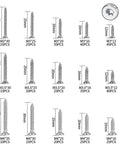 Assorted sizes of 400 Pcs M3 M3.5 M4 Torx Head Self Tapping Wood Screws Pro Grade Assortment Kit in stainless steel.