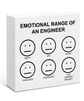 Funny Engineer Gift For Women And Men Wooden Sign For Home Office Desk Decor 5 By 5 Inches With Sarcastic Humor And The Emotional Range Of An Engineer Wall Plaque