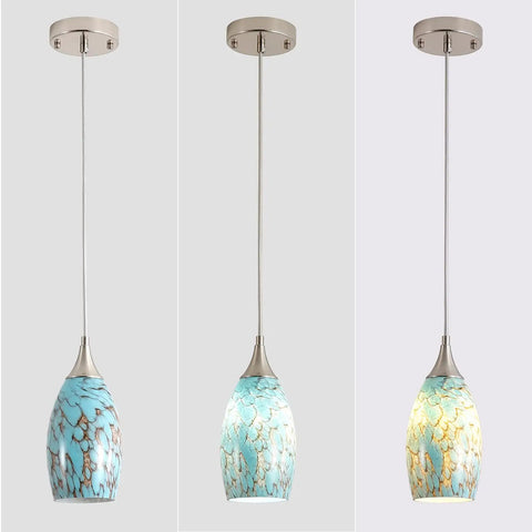 Kitchen Island Pendant Light Dope Modern Edison Hanging Fixture with Handcrafted Art Glass Shade, adjustable holder