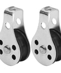 Two Pack 25mm Bearing Pulleys Wheel Set for Steel Wire Rope Lifting and Towing, Marine Hardware for Sailors, Rustproof Stainless Steel