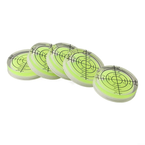 Round Bubble Level Vial 32 x 7 mm for acrylic spirit level, precision circular bubble, green color, set of four vials
