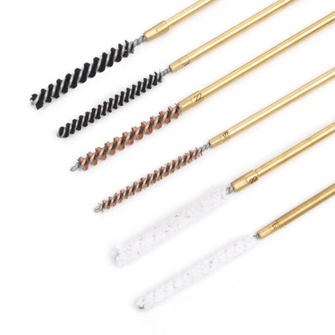 Airgun Cleaning Kit For 177 And 22 Caliber Rifles With Cotton Mop Bronze Bore Brush Brass Jag Slotted Tips Nylon Brushes Steel Picks
