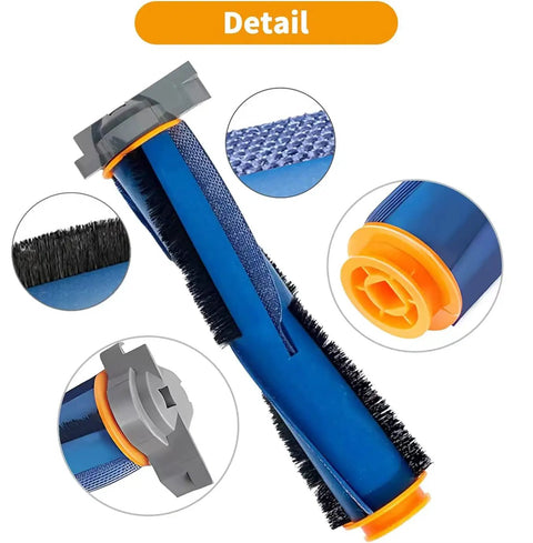 Replacement Parts Kit For Robotic Vacuum Cleaner Compatible With AV2501AE RV2502AE AV2501S AV2511AE RV2610WA featuring main roller brush details